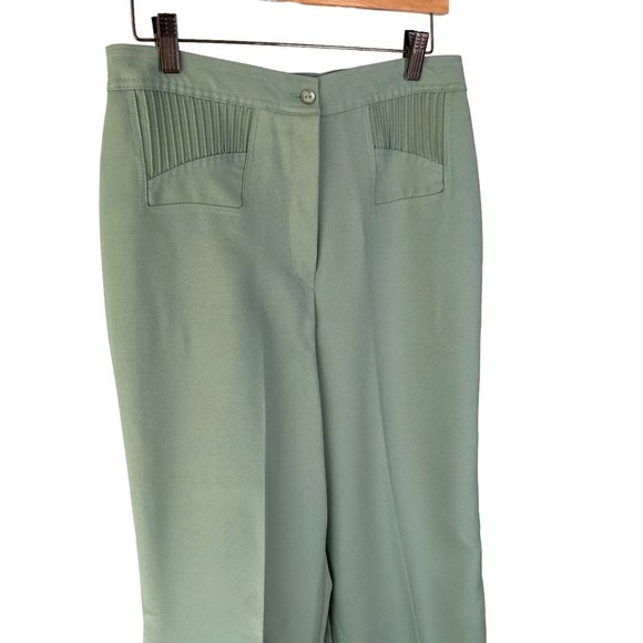 Vintage 70s Green High Rise Wide Leg Medium Tall - Picture 3 of 14